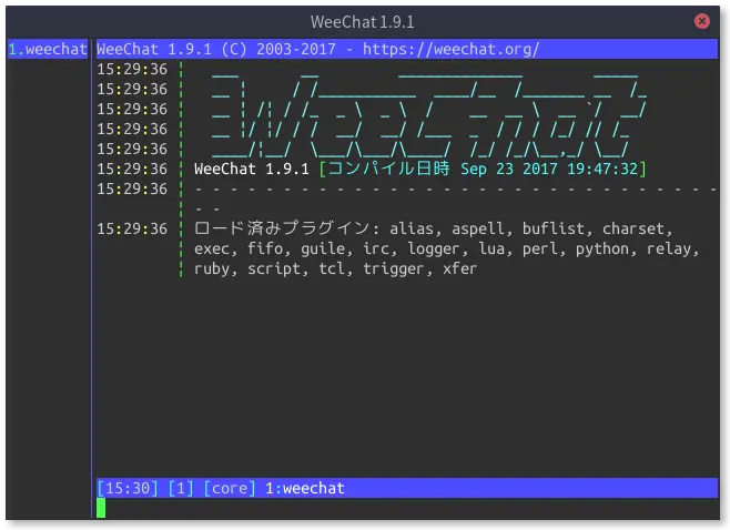 weechat初回起動時